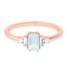 Rosec Jewels-Octagon Cut Ethiopian Opal Solitaire Ring with Diamond