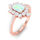 Rosec Jewels-Vintage Inspired Ethiopian Opal Halo Engagement Ring with Diamond