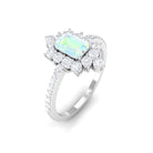 Rosec Jewels-Vintage Inspired Ethiopian Opal Halo Engagement Ring with Diamond