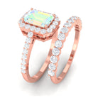 Rosec Jewels-Certified Ethiopian Opal and Moissanite Stackable Ring Set