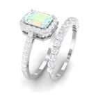 Rosec Jewels-Certified Ethiopian Opal and Moissanite Stackable Ring Set