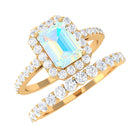 Rosec Jewels-Certified Ethiopian Opal and Moissanite Stackable Ring Set