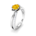 Rosec Jewels-Yellow Sapphire and Diamond Flower Promise Ring