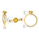 Rosec Jewels-Yellow Sapphire and Diamond Flower Promise Ring