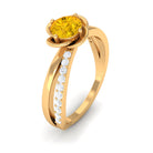 Rosec Jewels-Yellow Sapphire and Diamond Flower Promise Ring