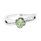 Rosec Jewels-Green Sapphire and Diamond Flower Promise Ring