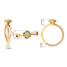 Rosec Jewels-Green Sapphire and Diamond Flower Promise Ring