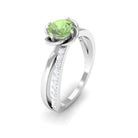 Rosec Jewels-Green Sapphire and Diamond Flower Promise Ring