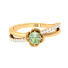 Rosec Jewels-Green Sapphire and Diamond Flower Promise Ring