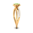 Rosec Jewels-Green Sapphire and Diamond Flower Promise Ring