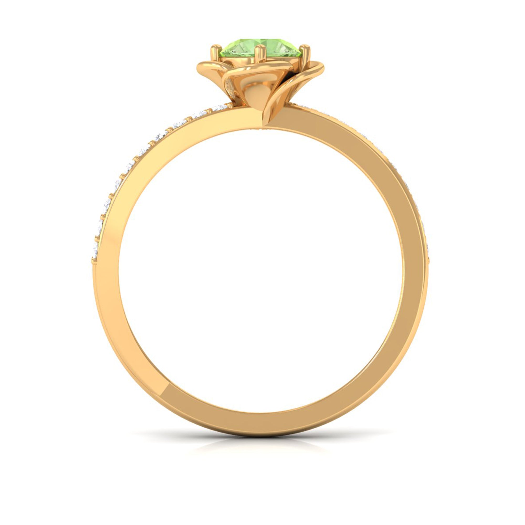 Rosec Jewels-Green Sapphire and Diamond Flower Promise Ring