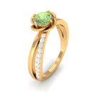 Rosec Jewels-Green Sapphire and Diamond Flower Promise Ring