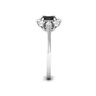 Rosec Jewels-Created Black Diamond Designer Halo Engagement Ring with Diamond