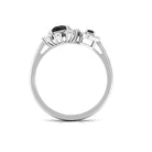 Rosec Jewels-Created Black Diamond Designer Halo Engagement Ring with Diamond