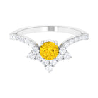 Rosec Jewels-Yellow Sapphire and Diamond Unique Engagement Ring