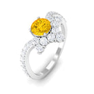 Rosec Jewels-Yellow Sapphire and Diamond Unique Engagement Ring