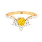 Rosec Jewels-Yellow Sapphire and Diamond Unique Engagement Ring