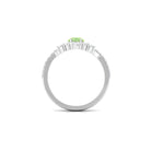 Rosec Jewels-Round Green Sapphire Designer Engagement Ring with Diamond