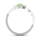 Rosec Jewels-Green Sapphire and Diamond Three Stone Bypass Ring