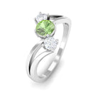 Rosec Jewels-Green Sapphire and Diamond Three Stone Bypass Ring