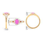 Rosec Jewels-Designer Pink Sapphire and Diamond Halo Engagement Ring with Split Shank