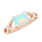 Rosec Jewels-Octagon Ethiopian Opal East West Crossover Ring with Diamond