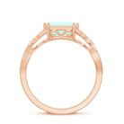 Rosec Jewels-Octagon Ethiopian Opal East West Crossover Ring with Diamond