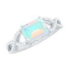 Rosec Jewels-Octagon Ethiopian Opal East West Crossover Ring with Diamond