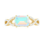 Rosec Jewels-Octagon Ethiopian Opal East West Crossover Ring with Diamond