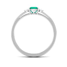 Rosec Jewels-1/2 CT Princess Cut Emerald Minimal Ring with Diamond