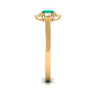 Rosec Jewels-1/2 CT Princess Cut Emerald Minimal Ring with Diamond