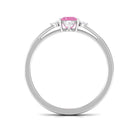 Rosec Jewels-Minimal Princess Cut Pink Sapphire and Diamond Promise Ring