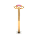 Rosec Jewels-Minimal Princess Cut Pink Sapphire and Diamond Promise Ring