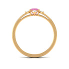 Rosec Jewels-Minimal Princess Cut Pink Sapphire and Diamond Promise Ring