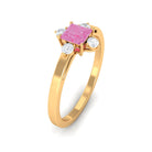 Rosec Jewels-Minimal Princess Cut Pink Sapphire and Diamond Promise Ring