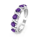 3/4 CT Amethyst and Diamond Designer Anniversary Ring Amethyst - ( AAA ) - Quality - Rosec Jewels