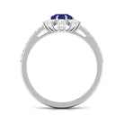 Rosec Jewels-Classic Blue Sapphire Halo Engagement Ring with Diamond