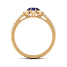 Rosec Jewels-Classic Blue Sapphire Halo Engagement Ring with Diamond