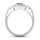 Rosec Jewels-2 CT Oval Citrine Statement Engagement Ring with Moissanite Halo