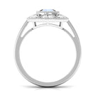 Rosec Jewels-3/4 CT Round Moonstone and Diamond Vintage Engagement Ring