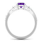 Rosec Jewels-Statement Amethyst Engagement Ring with Moissanite