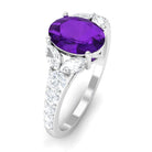 Rosec Jewels-Statement Amethyst Engagement Ring with Moissanite