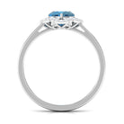 Rosec Jewels-1.25 CT Heart London Blue Topaz Designer Engagement Ring with Diamond