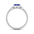 Rosec Jewels-1 CT Heart Lab Created Blue Sapphire Designer Engagement Ring with Diamond