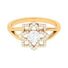 Rosec Jewels-Certified Moissanite Floral Cocktail Ring