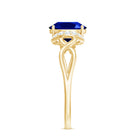 Rosec Jewels-Lab Grown Blue Sapphire Solitaire Crossover Ring with Diamonds