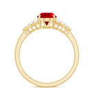 Rosec Jewels-2 CT Oval Lab-Created Ruby Solitaire Ring with Diamond Accent