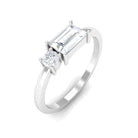 Rosec Jewels-1/2 CT Baguette and Round Moissanite Two Stone Promise Ring