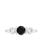 Rosec Jewels-Round Shape Created Black Diamond and Diamond Infinity Engagement Ring