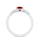 Rosec Jewels-Round Shape Lab Grown Ruby Solitaire Infinity Ring with Diamond